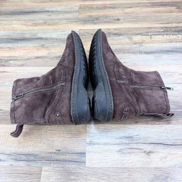 UGG Size 8 Women Neevah Brown Suede Sheepskin Lined Boots Winter 1003421 - Picture 3 of 7